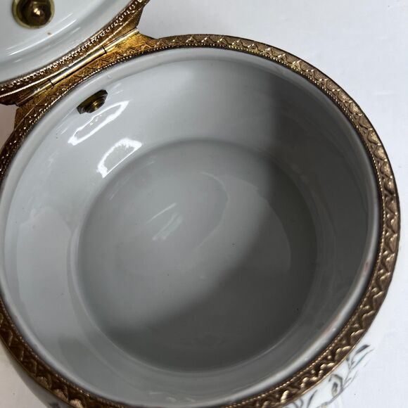 VTG Porcelain Silent Butler Crumb Ashes Collector Hinged Lid Andrea By Sadek - Picture 5 of 16